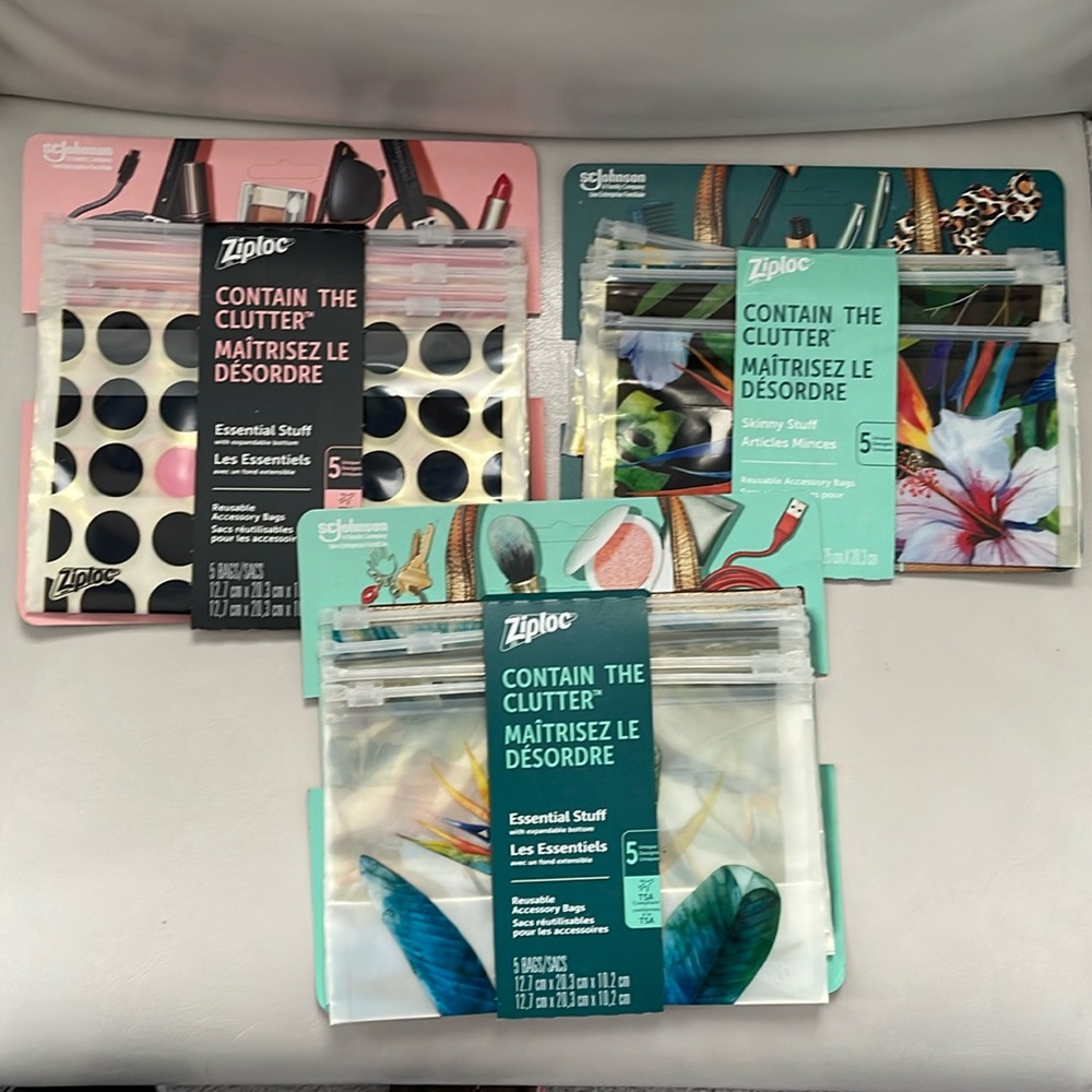 Ziplock “Container the Clutter” bags